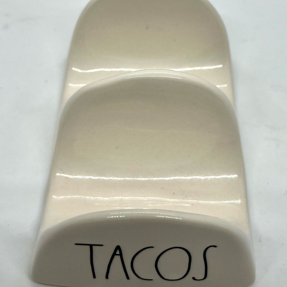 Rae Dunn White “TACOS” Ceramic Holder LL Artisan Collection 213 by Magenta - Picture 2 of 5